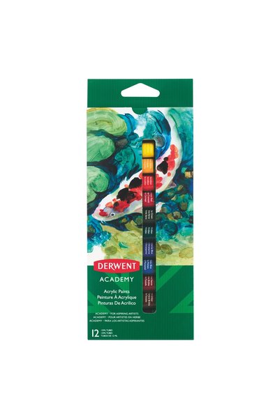 Derwent ACRYLIC COLORS 12 ML 12 COLORS ACADEMY
