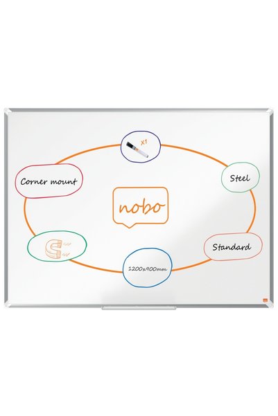 Nobo TABLĂ MAGNETICĂ DIN OȚEL LACUITĂ ALBĂ 90*120CM PREMIUM PLUS