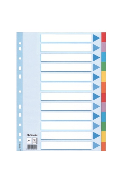 Esselte Cardboard Index Dividers 12 Sheets Standard