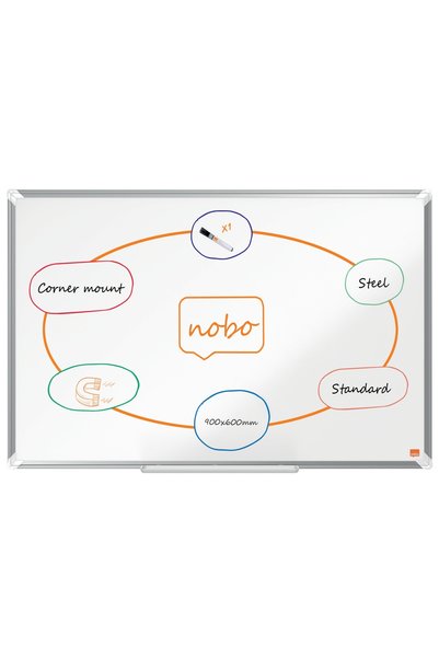 Nobo Tablă magnetică albă din oțel lăcuit 60x90cm Premium Plus