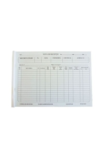 Om RECEIPT NOTE OLD MODEL SELF-COPIING