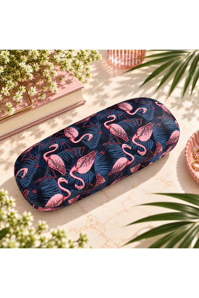 Safari Husă pentru ochelari cu imprimeu flamingo, ușoară, drăguță, practică ș...