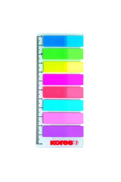 kores Пластмасов индекс 12*45мм 8 цвята*15 реда линийка