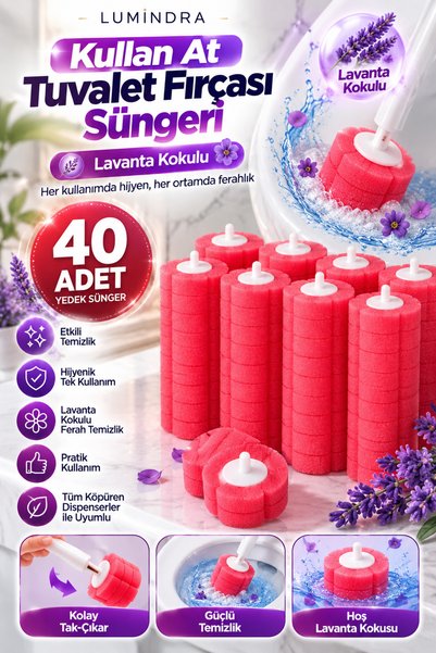 Lumindra Lavanta Kokulu 40 Adet Köpüren Yedek Sünger Kullan At - ( Mekanızma ...