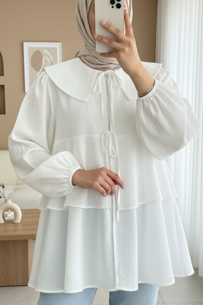 Modamorfo Kimono cu guler pentru bebeluși, cu fustă cu șireturi în față și st...