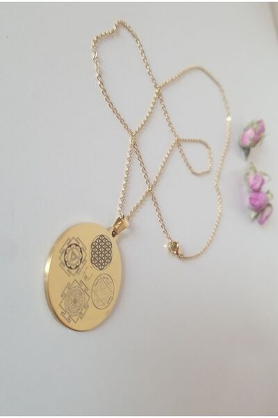 Anatolia 5 Sembol sayı sekanslı çelik kolye