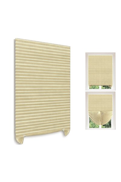 LUXER Jaluzea Plisata 90x180 cm, Crem, Autoadeziva, Fara Gaurire, Se Taie La ...