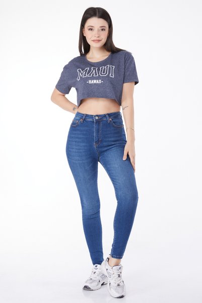TOFİSA Skinny Leg Jeans Blue - 25194-Blue
