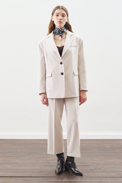 Manuka supradimensionat CUT BLAZER JACQUETĂ BEJ