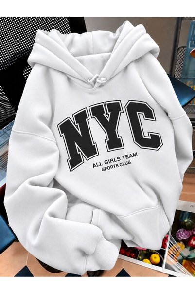 ELAN WEAR Unisex Women/Men Premium 3 Yarn Oversize Printed Hoodie Thick Quali...