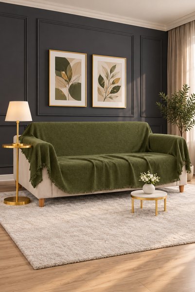 SEVHOME CONCEPT %100 Pamuk Kolları Örten Koltuk Örtüsü 180x300 cm -Kaymaz, Te...