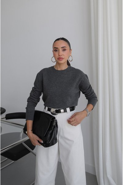 Havoş Πουλόβερ από καπνιστό μαλλί Basic Knitwear