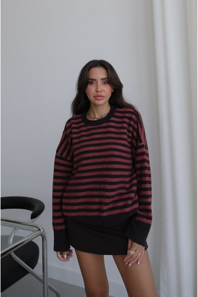 Havoş Pulover cu dungi Jair Dusty Rose