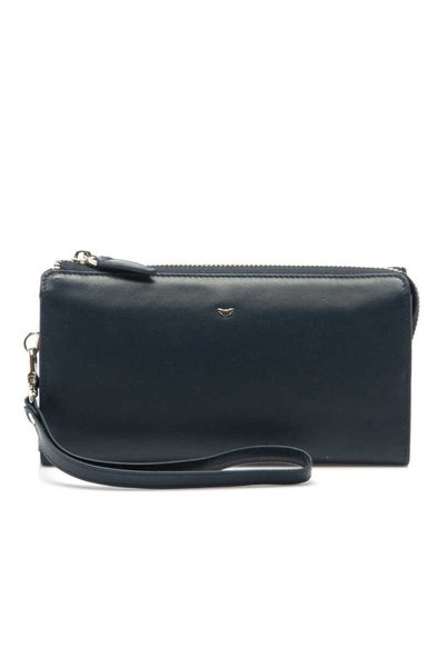 Tergan Navy Blue Genuine Leather Men's Handbag - S1Pc00021287-M80