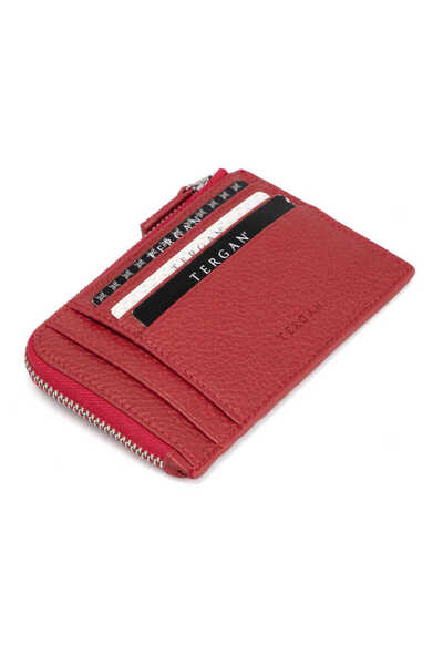 Tergan Red Genuine Leather Unisex Credit Card Holder - S1Kk00000265-B68