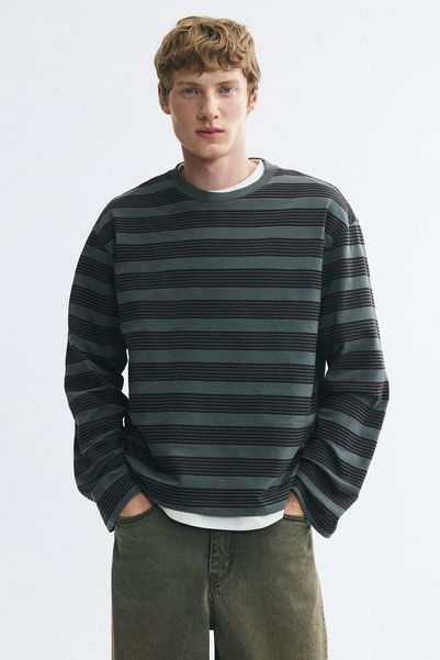 H&M Uzun Kollu Boxy Tişört Relaxed Fit
