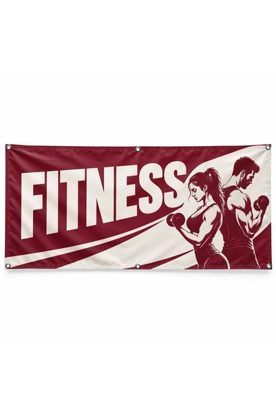 ShopPrint Banner fitness – model dinamic, 150x75 cm, frontlit cu tiv și capse