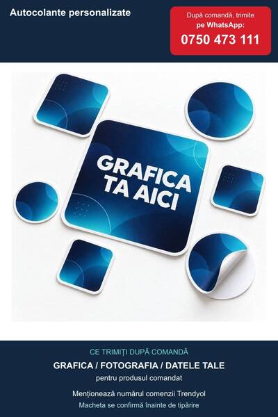 ShopPrint Autocolante personalizate 10x10 cm, 100 buc, tăiate pe contur