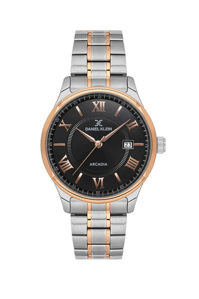 Daniel Klein Classic Steel Strap Black Dial Bicolor 41 mm Men's Wristwatch Dk...