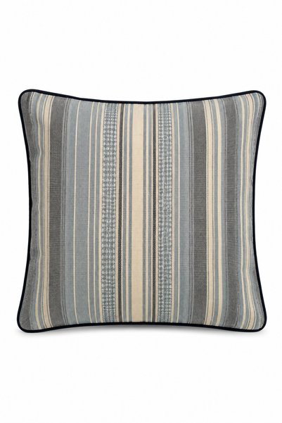 MODA CERO غطاء وسادة زخرفي من القطن المخطط 45x45 سم