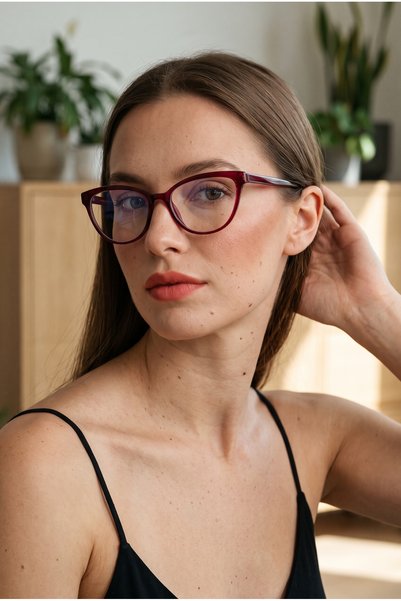 Houseofeyeris Rubyra Bordo Frame Popular Blue Light Protection Blue Block Tra...