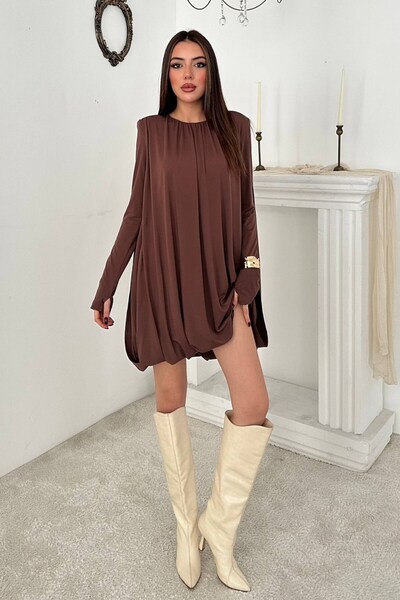 WeShaya Brown cloak dress
