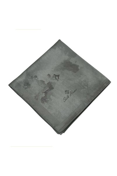 Silk Home Patterned Shiny Scarf - 8647 - Soft Gray