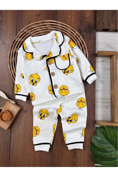 ENİA BABY %100 Pamuk Kruvaze Yaka Önden Düğmeli Rahat Kalıp Unisex Mevsimlik ...