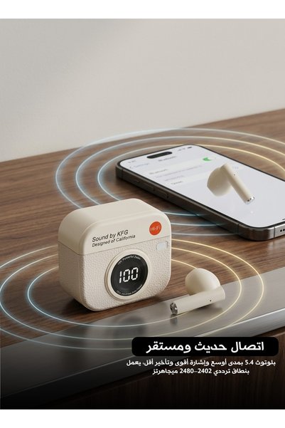 Yallabena Q86 Wireless Bluetooth 5.4 Earbuds, Retro Camera Design Half In-Ear...
