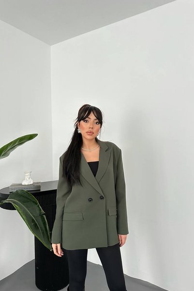 WeShaya Khaki Blazer Jacket