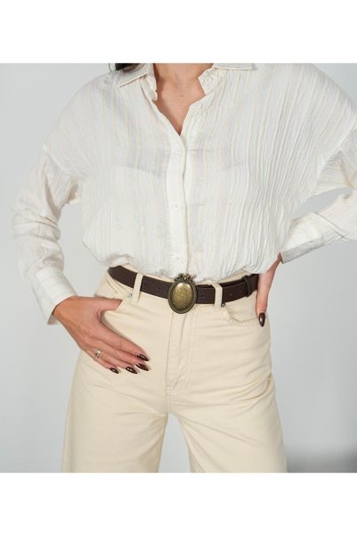 MODAM HİFA Antique Buckled Belt, Pants Belt, Dress Belt, Shirt Belt, Jacket Belt