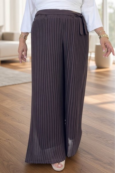 yagmurberen FUSTĂ-PANTALON DIN ȘIFON CU TALIE ELASTICĂ, DETALIU CUREA LA TALI...
