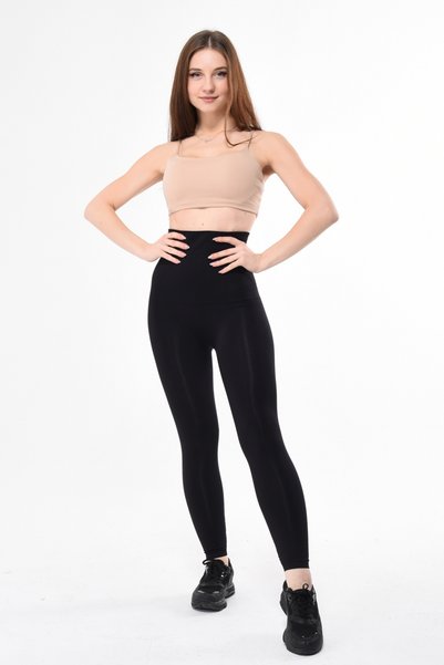 SLIM TIME SHAPER Yüksek Bel Korse Tayt  Kaydırmaz Silikon Bantlı Sıkılaştırıcı Ve İncelten Dikişsiz Toparlayıcı