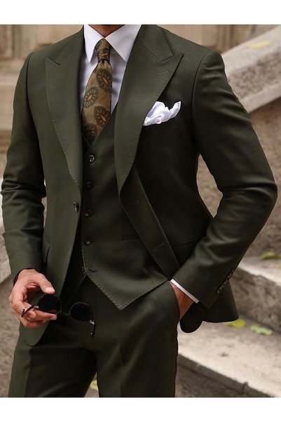 ilayda emir Italian Men's Suit with Laced Collar Vest