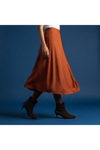 NE&VE SHOES Kahve Süet Sivri Burun Kadın Klasik Bot