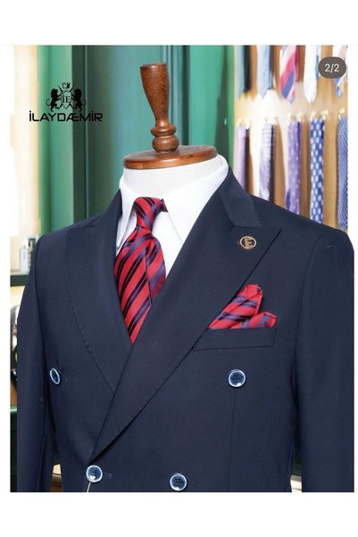 ilayda emir Navy Blue Suit with Bag Pockets