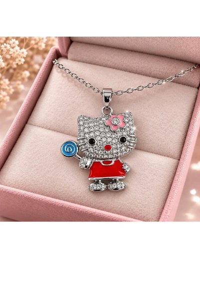 Zümrütoyuncakstore Hello Kitty Kolye Sevimli Kedi Figürlü Özel Doğumgünü Hedi...