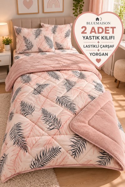 Violacasa Single Welsoft Pufidik Sleeping Set (With Elastic Sheet) Powder Fea...