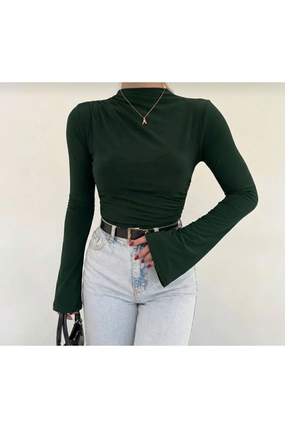 Butik Beyza Gathered Spanish Sleeve Blouse