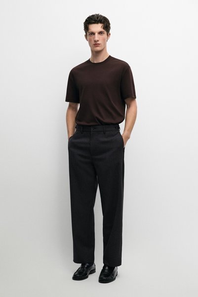 Massimo Dutti Kısa kollu dikiş detaylı t-shirt