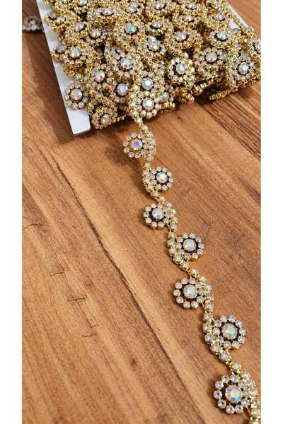 ZELL-ALZ Decorative Ornament Strip, Plastic Stone Strip with a Shiny Crystal ...
