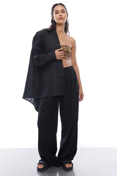 PAULMARK بنطلون مستقيم بخصر مطاطي