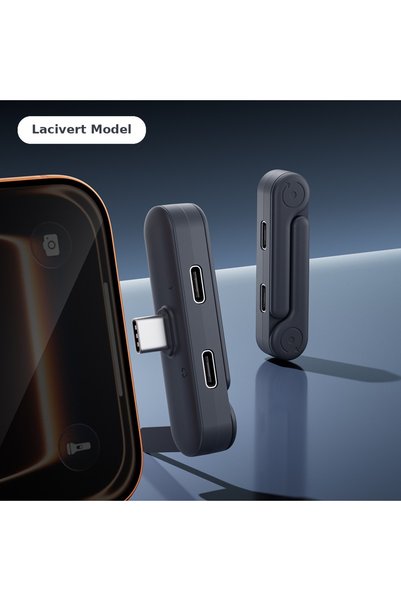 2'si 1 Arada Type-C Kulaklık ve Şarj Dönüştürücü Standlı Telefon Tablet Çoğaltıcı Adaptör