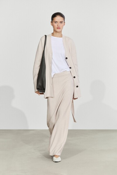 Massimo Dutti Kloş midi etek total look