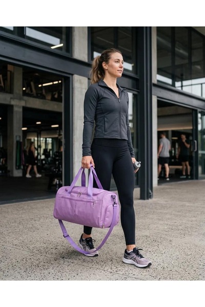 shop LİLA Önü Cepli Ayakkabı Bölmeli Geniş Bavul Seyahat Fitness El Ve Omuz Ç...