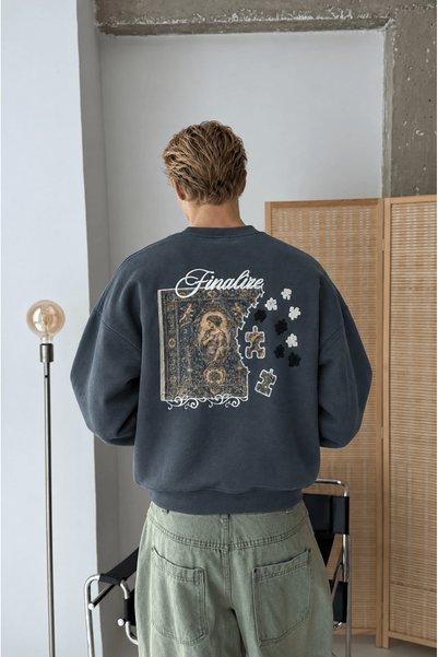 Respire Erkek Finalize Patch Detaylı Oversize Sweatshirt Füme