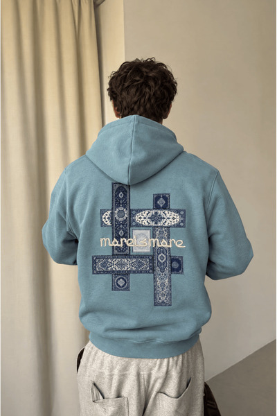 Respire Erkek Sky Patch Detaylı Oversize Hoodie Prada
