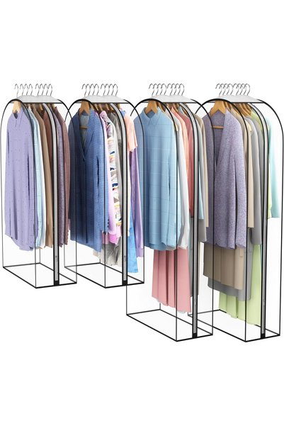 Generic Clear Garment Bags, 2 pack 60×102cm & 2 pack 60×127cm Suit Bags for C...