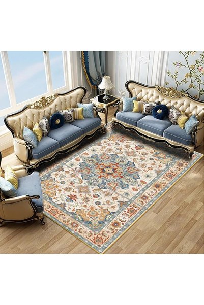 Generic Bohemian Area Rug, 140 * 200cm Vintage Washable Rug, Non-Slip Non-She...