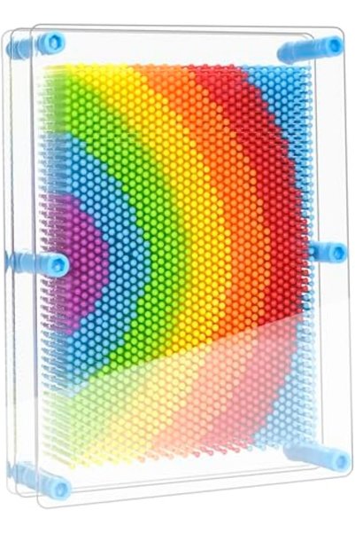 Generic 3D Pin Art Toys, Unique Plastic Pin Art Board for Kids, Rainbow Senso...
